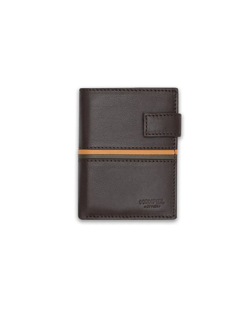 MONPIEL Billetero con Broche y Monedero Dentro Rayas a Color*Hombre Carteras Hombre Piel