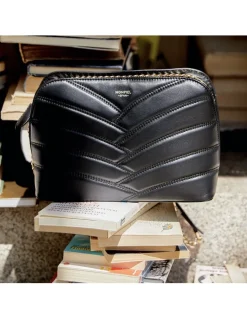 MONPIEL Bolso Acolchado de Piel con Cadena Oro*Mujer Bolsos De Piel Medianos|Bolsos Piel Mujer