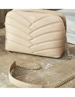 MONPIEL Bolso Acolchado de Piel con Cadena Oro*Mujer Bolsos De Piel Medianos|Bolsos Piel Mujer