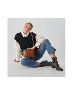 MONPIEL Bolso Bandolera de Piel Coco*Mujer Bolsos De Piel Pequeños|Bolsos Piel Mujer