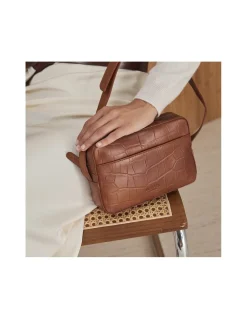 MONPIEL Bolso Bandolera de Piel Coco*Mujer Bolsos De Piel Pequeños|Bolsos Piel Mujer