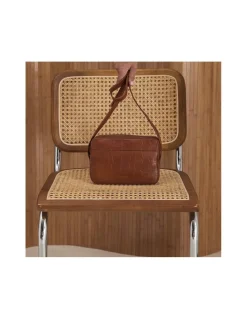 MONPIEL Bolso Bandolera de Piel Coco*Mujer Bolsos De Piel Pequeños|Bolsos Piel Mujer