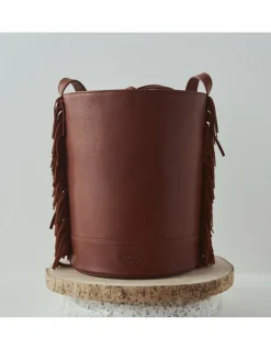 MONPIEL Bolso de Cubo de piel con Flecos Grande Roma*Mujer Bolsos De Piel Grandes|Bolsos Piel Mujer