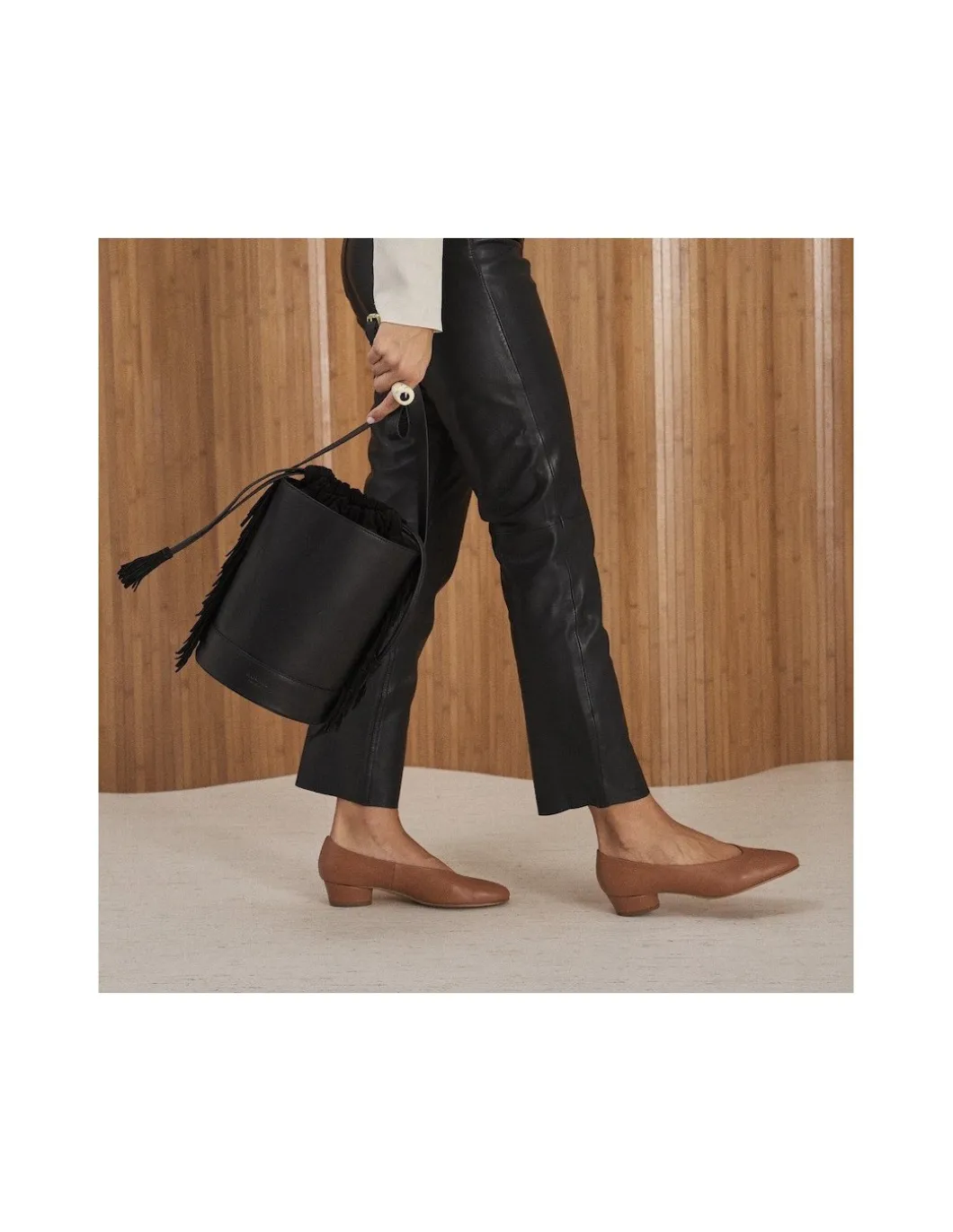 MONPIEL Bolso de Cubo de piel con Flecos Grande Roma*Mujer Bolsos De Piel Grandes|Bolsos Piel Mujer
