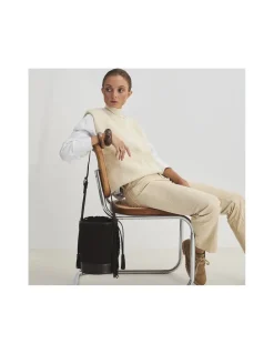 MONPIEL Bolso de Cubo de piel con Flecos Grande Roma*Mujer Bolsos De Piel Grandes|Bolsos Piel Mujer