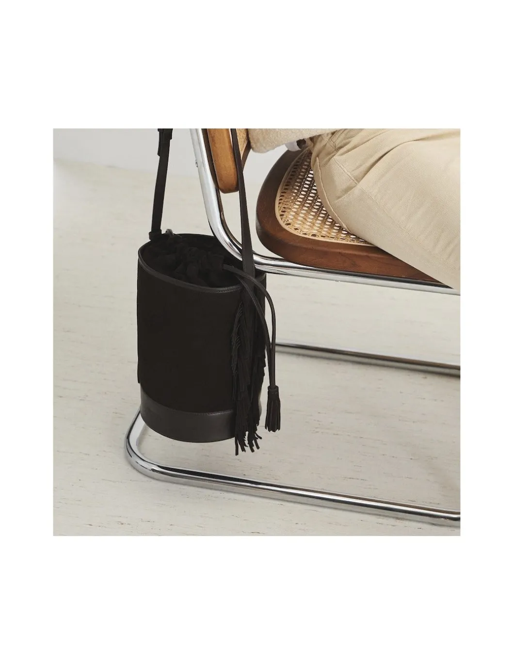 MONPIEL Bolso de Cubo de piel con Flecos Grande Roma*Mujer Bolsos De Piel Grandes|Bolsos Piel Mujer