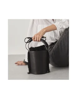 MONPIEL Bolso de Cubo de piel flecos Pequeno Roma*Mujer Bolsos De Piel Pequeños|Bolsos Piel Mujer