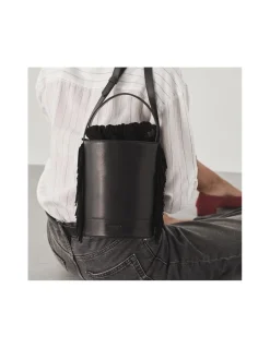 MONPIEL Bolso de Cubo de piel flecos Pequeno Roma*Mujer Bolsos De Piel Pequeños|Bolsos Piel Mujer