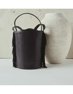 MONPIEL Bolso de Cubo de piel flecos Pequeno Roma*Mujer Bolsos De Piel Pequeños|Bolsos Piel Mujer