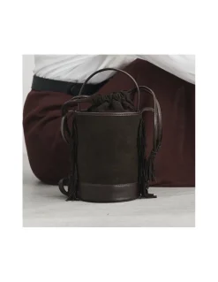 MONPIEL Bolso de Cubo de piel flecos Pequeno Roma*Mujer Bolsos De Piel Pequeños|Bolsos Piel Mujer