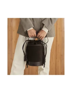 MONPIEL Bolso de Cubo de piel flecos Pequeno Roma*Mujer Bolsos De Piel Pequeños|Bolsos Piel Mujer