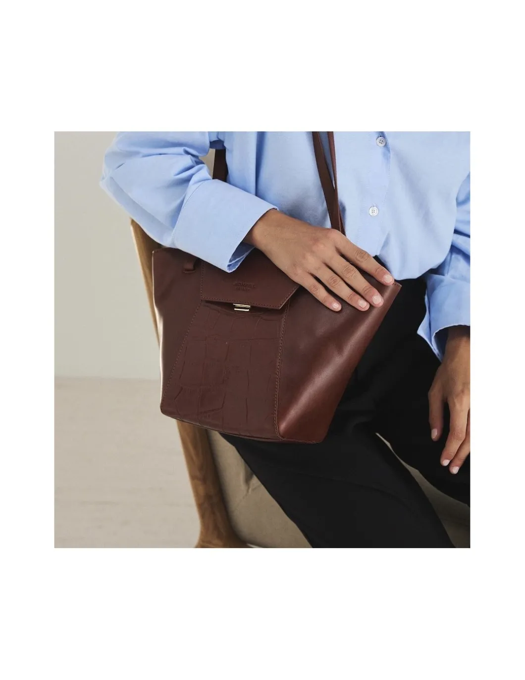 MONPIEL Bolso de piel mujer Tote Bag Paris Coco*Mujer Bolsos Piel Mujer|Bolsos De Piel Medianos
