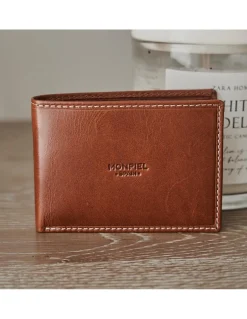 MONPIEL Cartera Americana Pequena Simple Logo Central*Hombre Carteras Hombre Piel