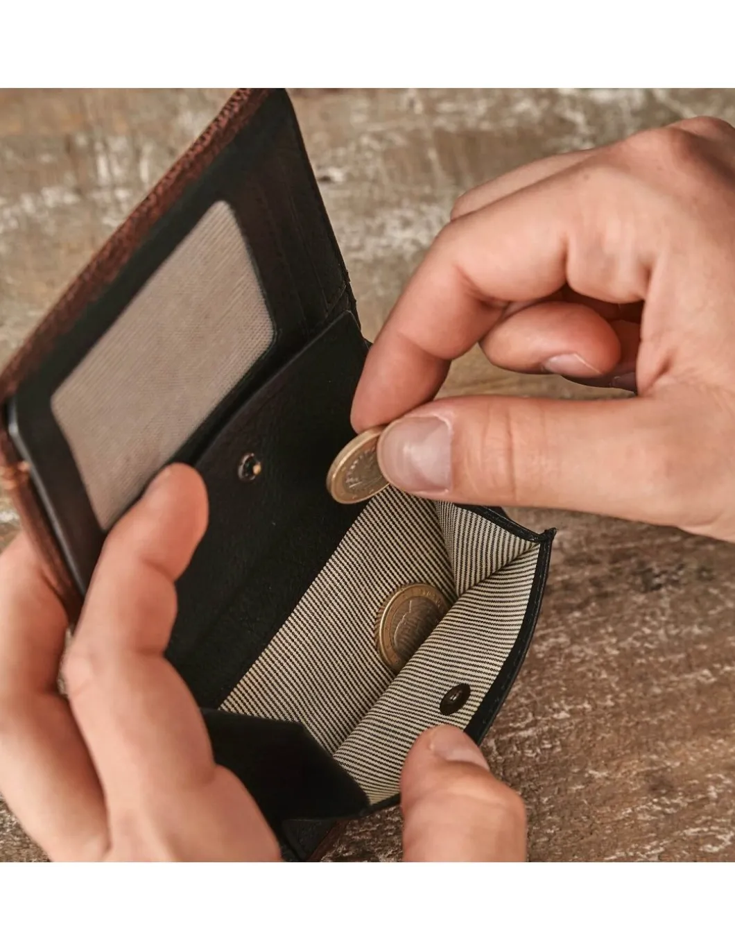 MONPIEL Cartera con Monedero Dentro Dos Tonos*Hombre Carteras Hombre Piel
