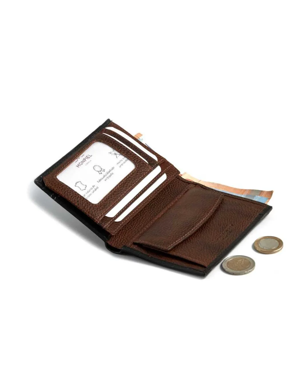 MONPIEL Cartera con Monedero Dentro Dos Tonos*Hombre Carteras Hombre Piel