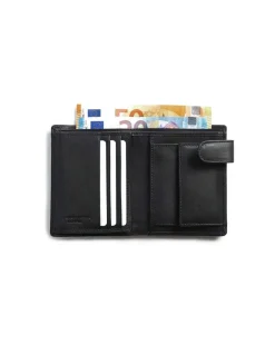 MONPIEL Cartera doble costura con Broche y Monedero Sky*Hombre Carteras Hombre Piel