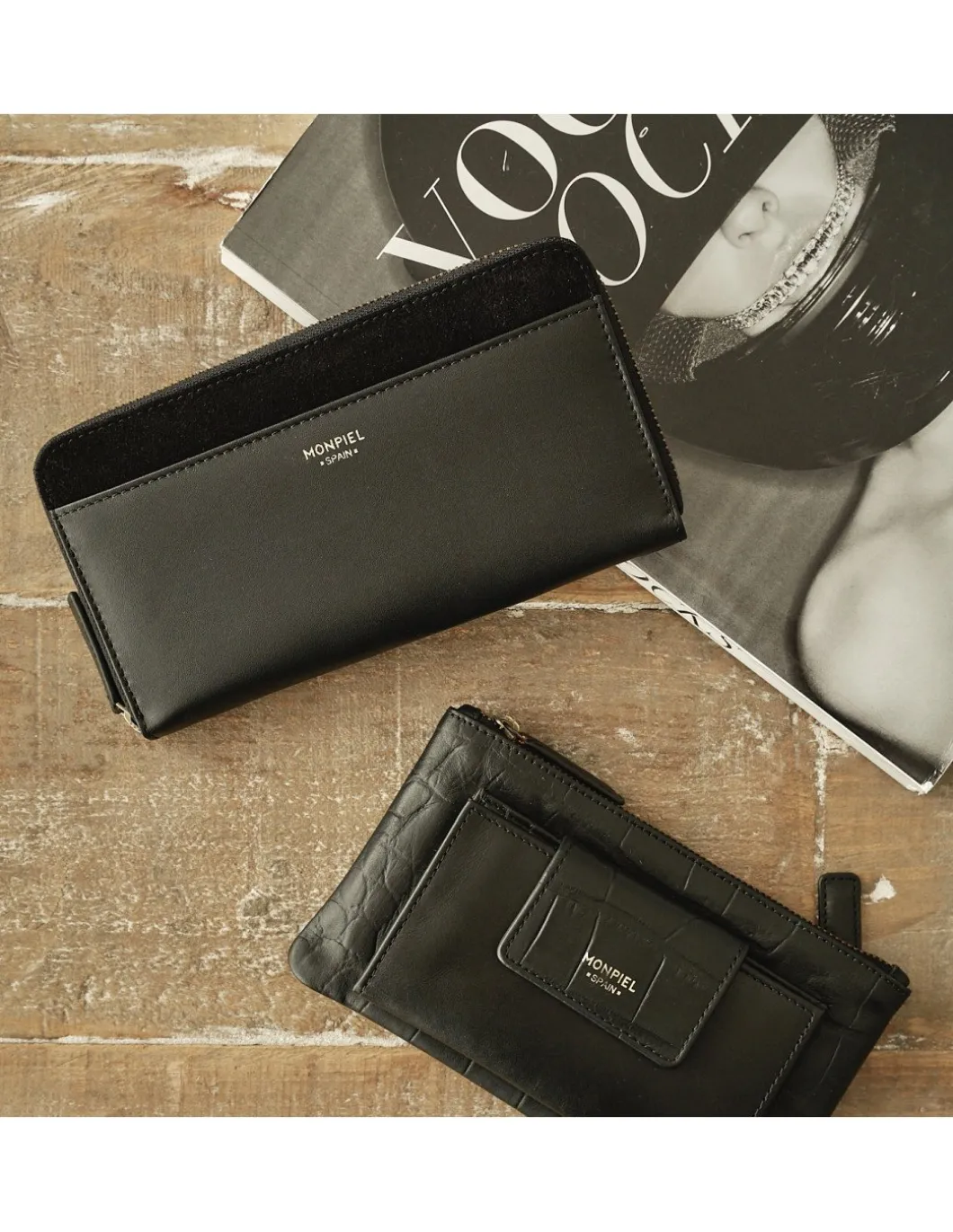 MONPIEL Cartera Mujer Piel Cremallera*Mujer Carteras Piel Mujer