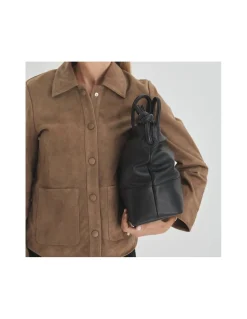 MONPIEL Chaqueta de Piel Mujer Botones Forrados*Mujer Chaquetas De Cuero Mujer