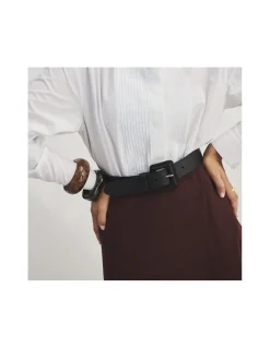 MONPIEL Cinturon ancho mujer de piel hebilla forrada*Mujer Cinturones Piel Mujer