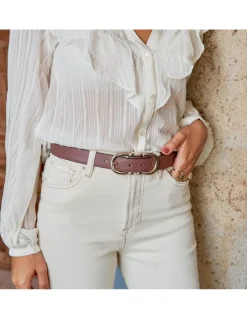MONPIEL Cinturon doble hebilla mujer*Mujer Cinturones Piel Mujer