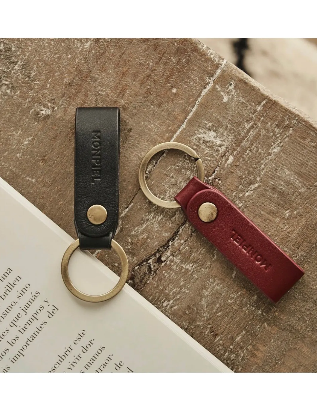 MONPIEL Llavero Pocket Bicolor*Hombre Llaveros Cuero Hombre