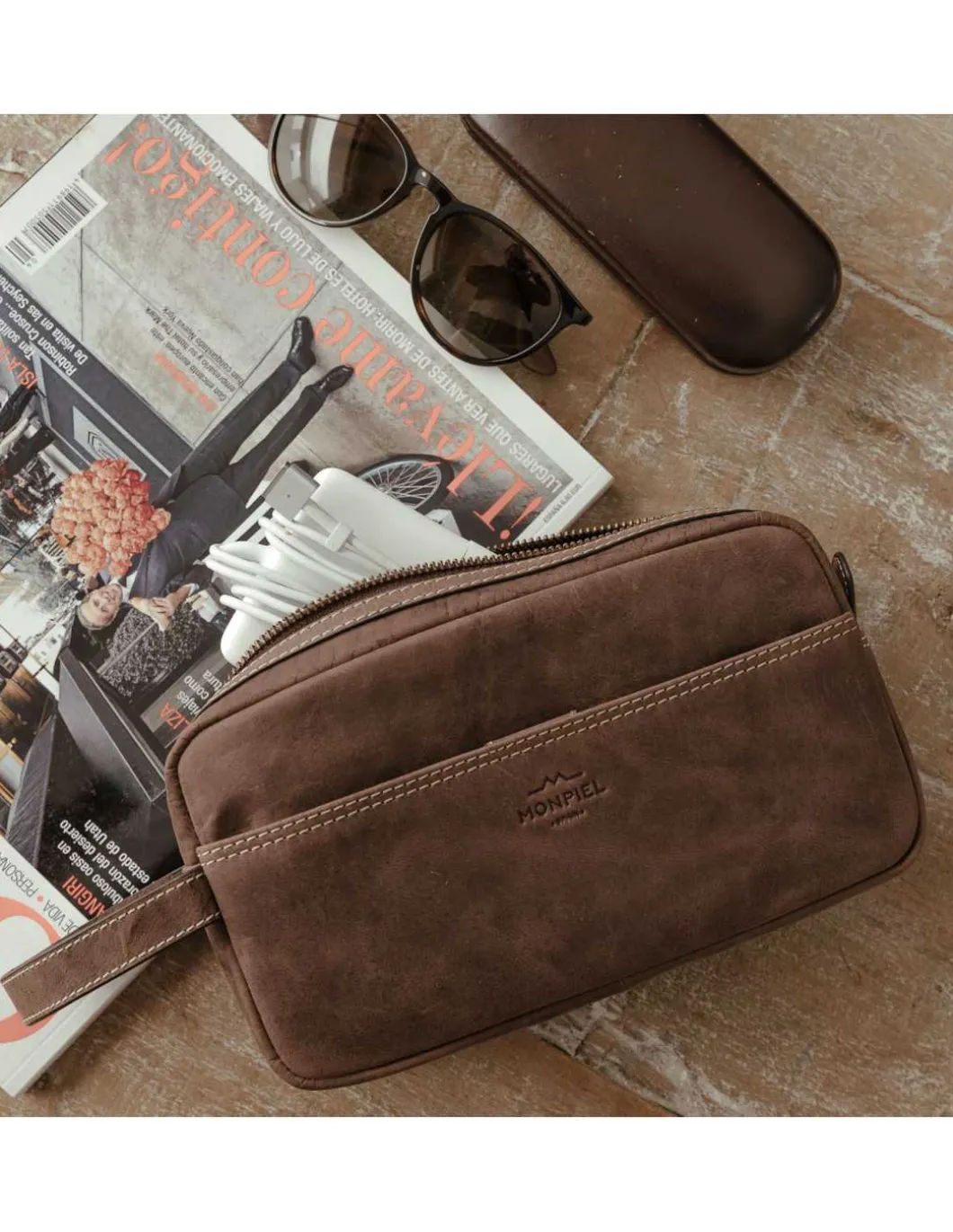 MONPIEL Neceser piel hombre - Bolsa de mano Hunter*Mujer/Hombre Neceseres Piel Hombre|Otros Accesorios