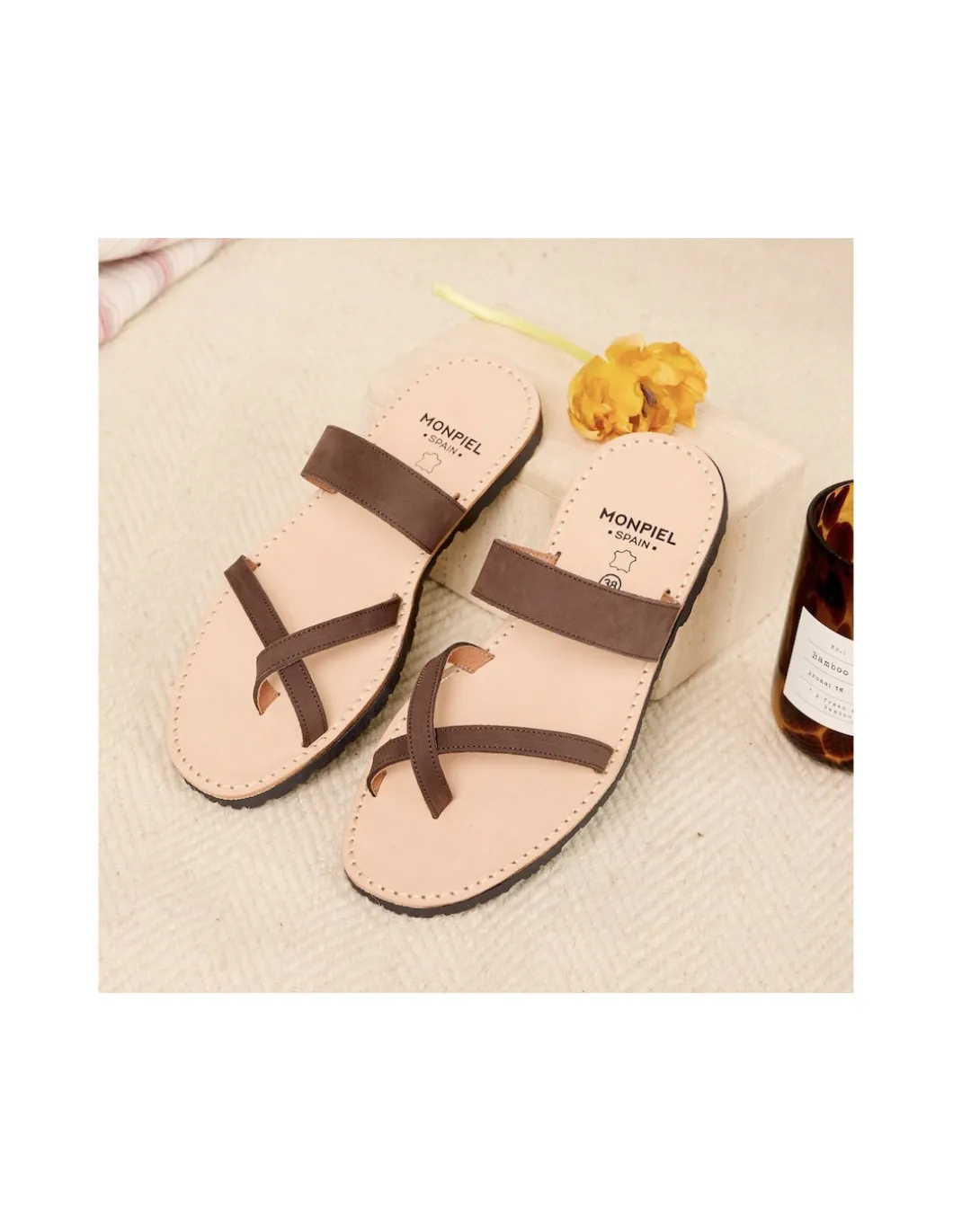 MONPIEL Sandalia Griega Piel Santorini*Mujer Sandalias Piel Mujer