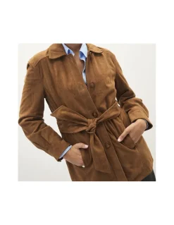 MONPIEL Trench de Ante*Mujer Chaquetas De Cuero Mujer