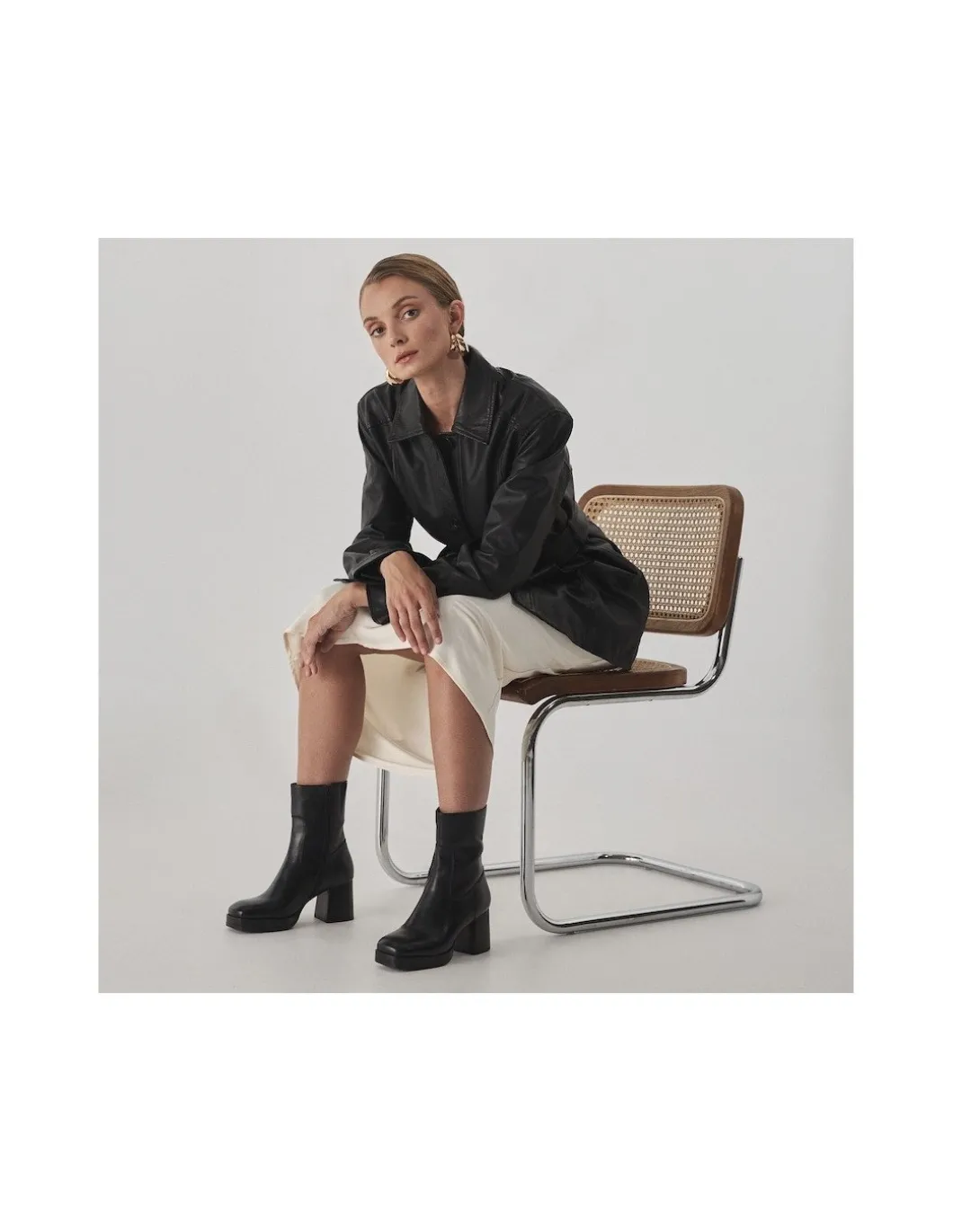 MONPIEL Trench de Cuero Negra*Mujer Chaquetas De Cuero Mujer