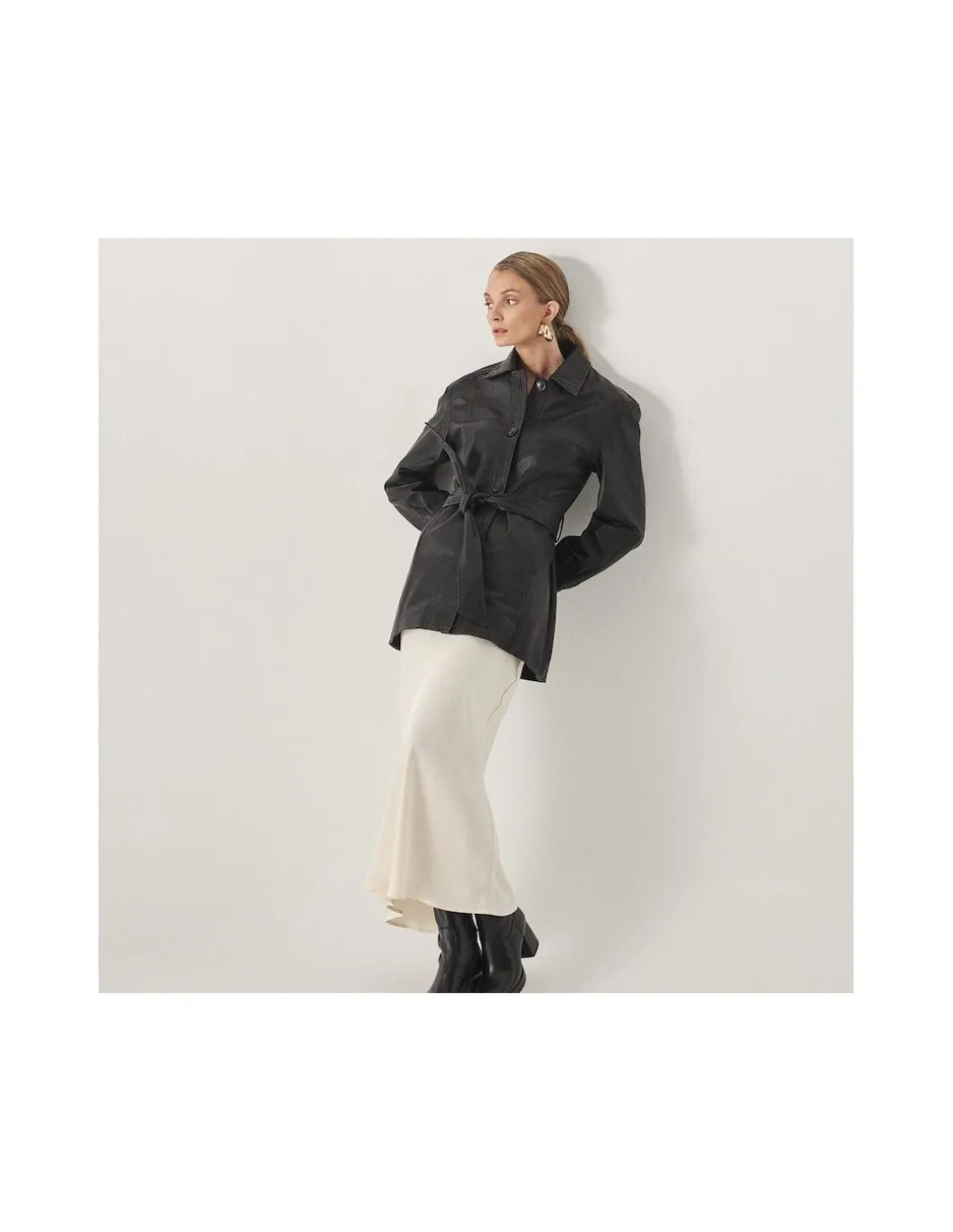 MONPIEL Trench de Cuero Negra*Mujer Chaquetas De Cuero Mujer