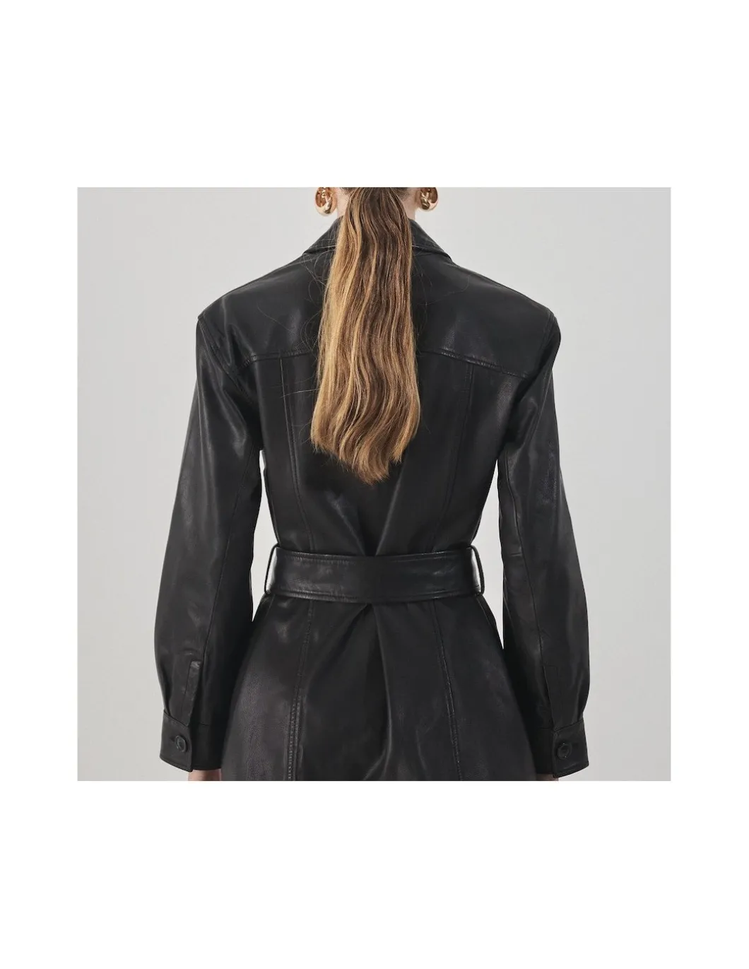 MONPIEL Trench de Cuero Negra*Mujer Chaquetas De Cuero Mujer